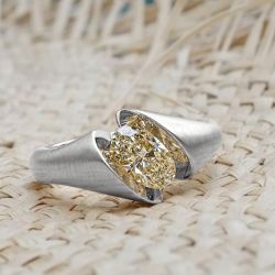 Unique Oval Cut Yellow Sapphire Ring Engagement Ring For Women