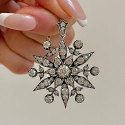 Antique White Sapphire Round Cut Pendant Necklace