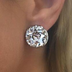 Classic White Sapphire Cushion Cut Stud Earrings