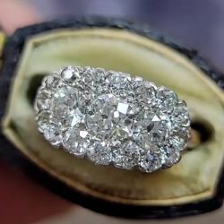 Vintage Halo Round Cut White Sapphire Engagement Ring For Women