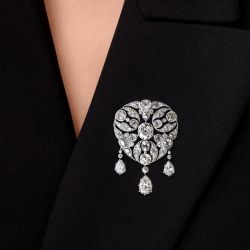 Antique Cushion & Pear Cut White Sapphire Brooch For Women