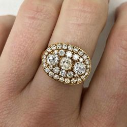 Double Halo Cushion & Round Cut White Sapphire Engagement Ring