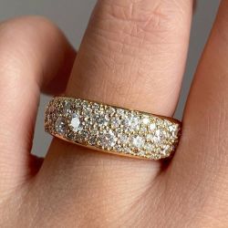 Pave Setting Round Cut White Sapphire Half Eternity Wedding Band Ring