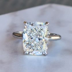 Classic Solitaire Cushion Cut White Sapphire Engagement Ring
