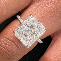 Classic Radiant Cut White Sapphire Engagement Ring For Women