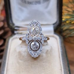 Two Tone Halo Round Cut White Sapphire Engagement Ring
