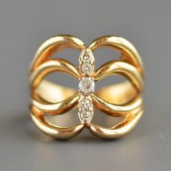 Golden Split Shank Round Cut White Sapphire Engagement Ring (0.31 CT. TW.)