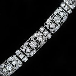 Milgrain White Sapphire Round Cut Tennis Bracelet