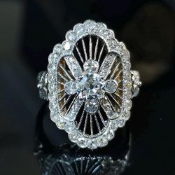 Halo Round Cut White Sapphire Engagement Ring
