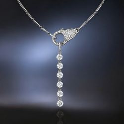 Lock Round Cut White Sapphire Pendant Necklace For Women