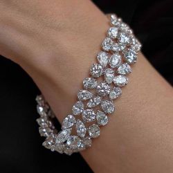 Hollow White Sapphire Multi Cut Tennis Bracelet For Women