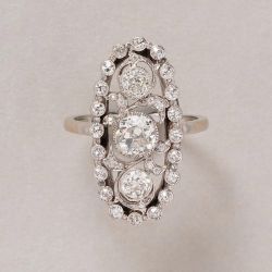 Halo Round Cut White Sapphire Vintage Engagement Ring For Women