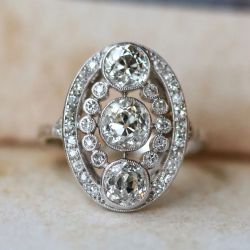 Double Halo Round Cut White Sapphire Engagement Ring
