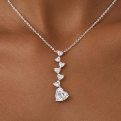 Heart Cut White Sapphire Pendant Necklace