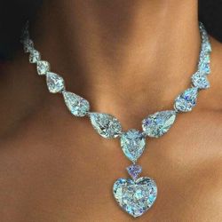 Heart & Pear Cut Necklace 