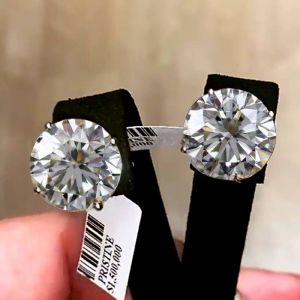 Classic Round Cut Silver Stud Earrings