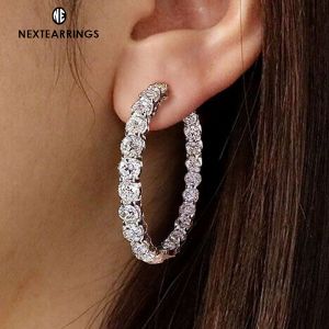 Round Cut Eternity Hoop Earrings