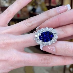 Halo Oval Sapphire Engagement Ring