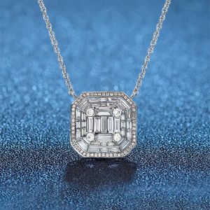 Halo Baguette Cut Created White Sapphire Necklace
