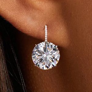 Round Cut Drop Earrings 