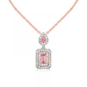 Rose Gold Three-Tone Pendant Necklace