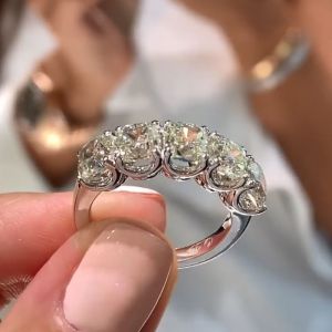 Half Eternity Cushion Cut Wedding Band