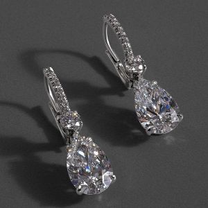 Classic Pear Cut Silver Drop Earrings