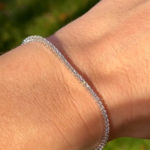 Classic Created White Sapphire Round Cut Tennis Bracelet 