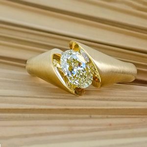 Golden Oval Cut Yellow Topaz Ring Engagement Ring For Women