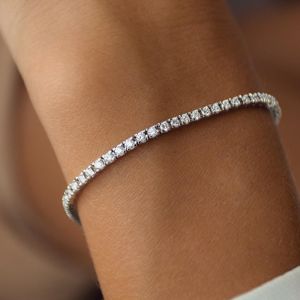 Classic Round Cut White Sapphire Tennis Bracelet For Women