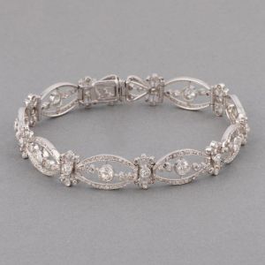 Antique Round Cut White Sapphire Tennis Bracelet For Women 