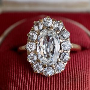 Golden Cushion Cut White Sapphire Engagement Ring For Women