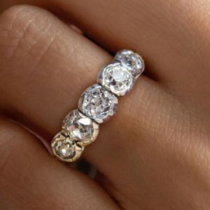 Vintage Round Cut White Sapphire Engagement Ring For Women