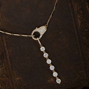 Golden Round Cut White Sapphire Lock Pendant Necklace For Women