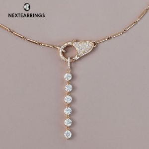 Golden Round Cut White Sapphire Lock Pendant Necklace For Women