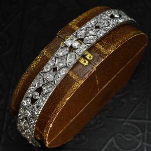 Art Deco Round Cut White Sapphire Tennis Bracelet For Women