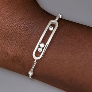 Nextearrings Unique White Sapphire Round Cut Bracelet For Women