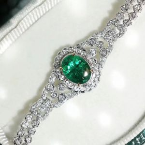 Vintage Milgrain Two Tone Oval Cut Emerald Sapphire Tennis Bracelet