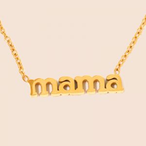 Golden Mama Script Pendant Necklace For Mom Gift For Mother's Day