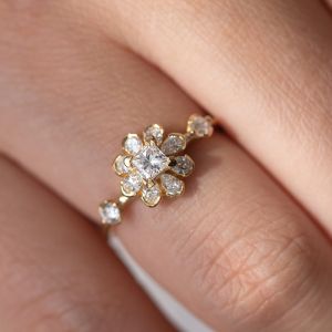 Halo Princess & Pear Cut White Sapphire Golden Engagement Ring Promise Ring