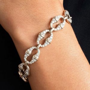 White Sapphire Round Cut Tennis Bracelet For Women
