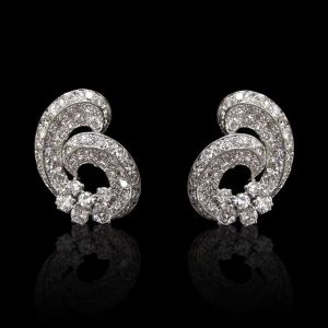 Unique White Sapphire Round Cut Stud Earrings