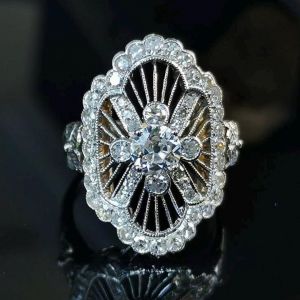 Halo Round Cut White Sapphire Engagement Ring