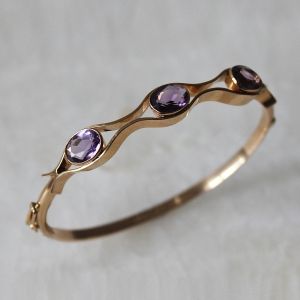 Bezel Oval Cut Amethyst Sapphire Bangle Bracelet (7.50 CT. TW.)