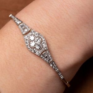 Milgrain Halo Round Cut White Sapphire Tennis Bracelet