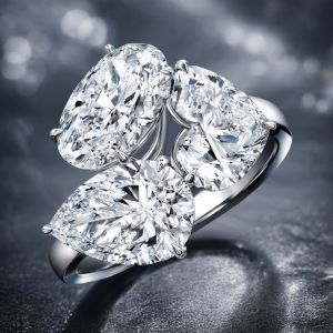 Pear & Oval & Heart Cut White Sapphire Fashion Engagement Ring