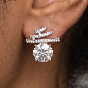 Round Cut White Sapphire Stud Earrings