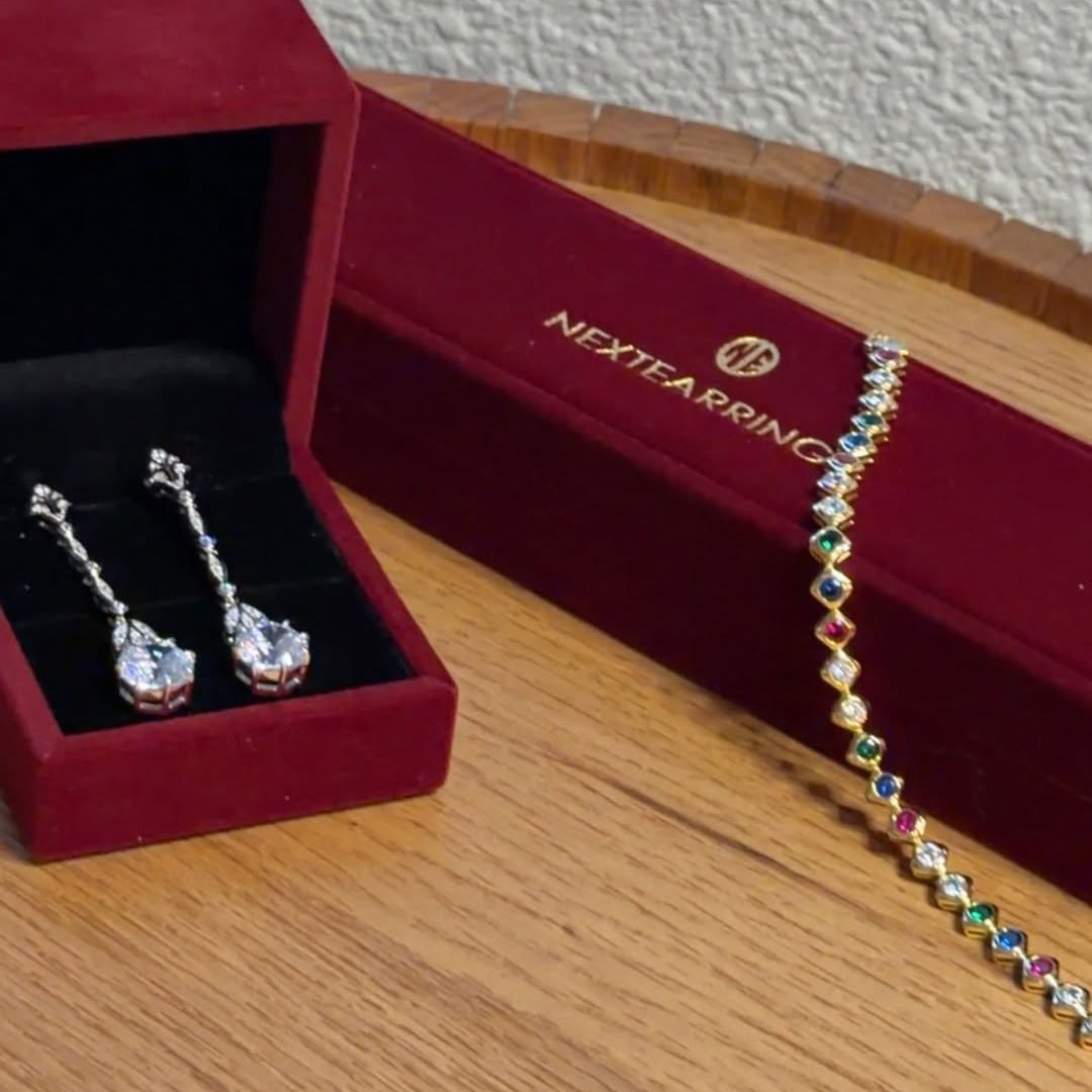 Golden Bezel Round Cut Multi Color Tennis Bracelet For Women