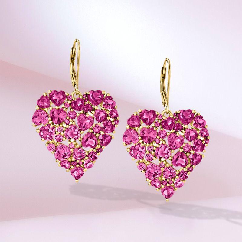 Pink Heart Earrings in Sterling Silver: A Little Color, Easy to Wear