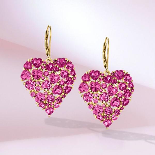 Pink Heart Earrings in Sterling Silver: A Little Color, Easy to Wear